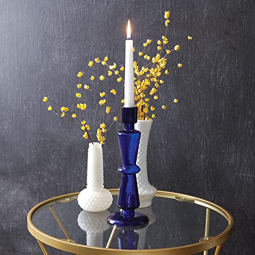 CTW 370789 Cobalt Blue Glass Taper Candle Holder, 11-inch Height