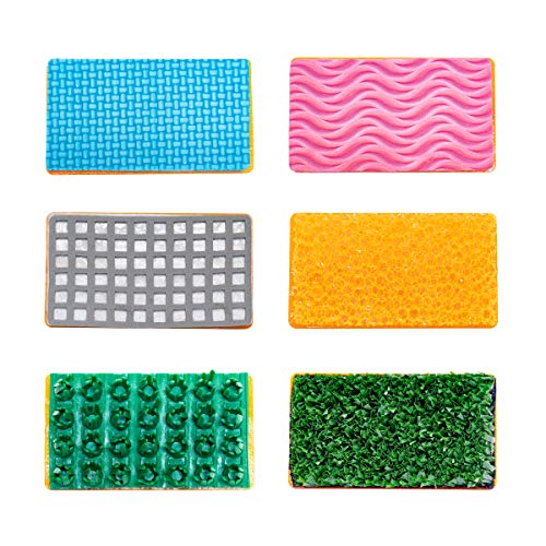 Hygloss Products Kids Arts and Crafts Sponge Stamps Textured Foam Stampers for Painting, 6 Fun Designs, for Classrooms and At Home, Each Measures 1 7/8 x 3 1/4 inches (6-Pack), Assorted Colors