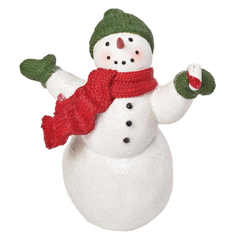 Blossom Bucket Snowman with Green Hat & Candy Cane