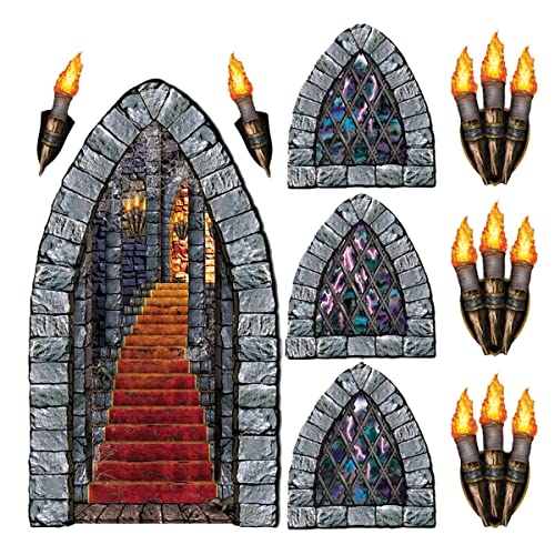 Beistle Company 29212 5 Stairway Window & Torch Props Wall Add-Ons