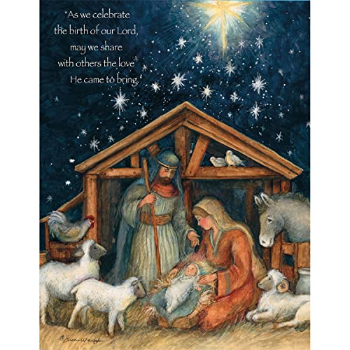 LANG 1004674 -"Holy Family", Boxed Christmas Cards, Artwork by Susan Winget" - 18 Cards, 19 envelopes - 5.375" x 6.875"