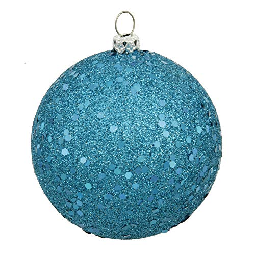 Vickerman 12" Turquoise Sequin Ball Ornament