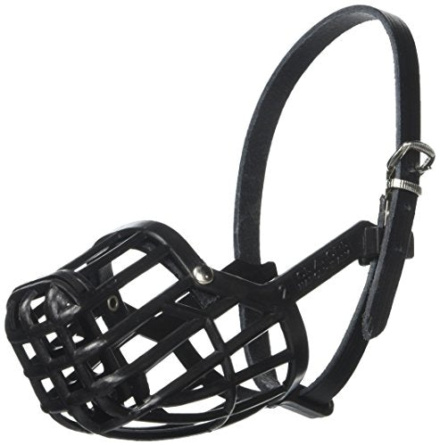 OmniPet Leather Brothers Italian Basket Dog Muzzle, Black, Size 2