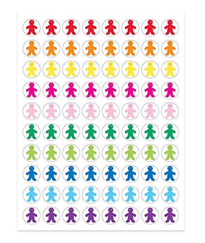 Hygloss Products Rainbow People Stickers - Perfect for Arts, Crafts, Classroom & Much More - 1/2‚Äù Round Self-Adhesive Stickers - 80 Stickers per Sheet - 3 Sheets