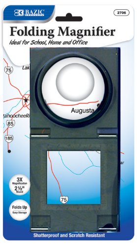 BAZIC Folding 2.5-Inch 3x Magnifier