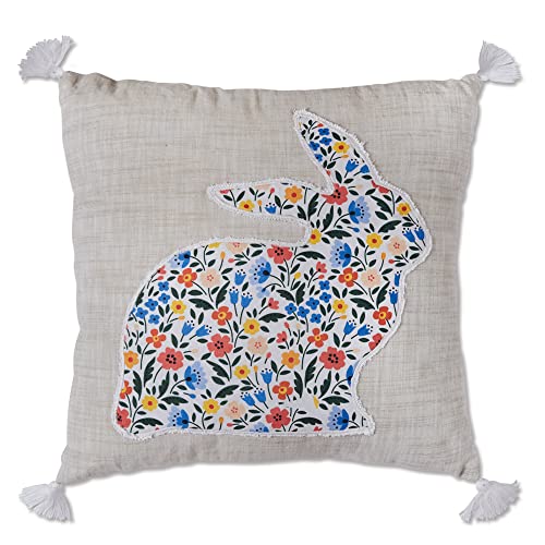 CTW 780323 Floral Bunny Throw Pillow, 18-inch Square