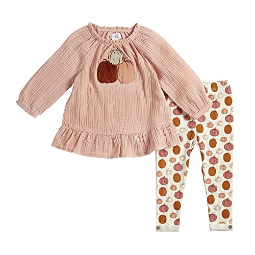 Mud Pie Baby Girls Pumpkin Tunic And Legging, 3T US, Pink