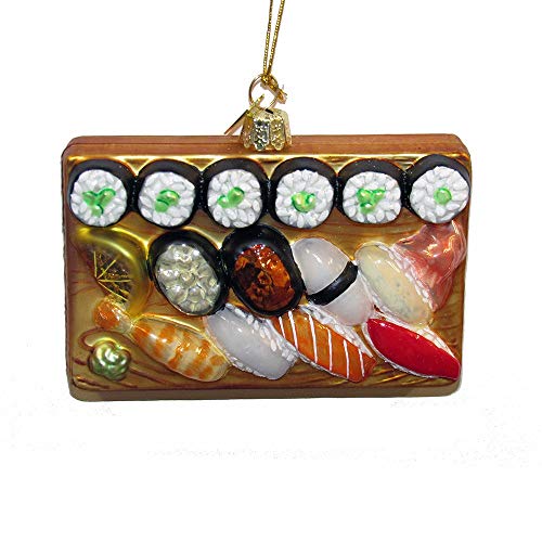 Kurt Adler Noble Gems Sushi Platter Christmas Ornament