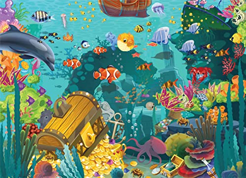 Brain Tree - Underwater Treasure 1000 Piece Puzzle for Adults - Unique Puzzles for Adults 1000 Pieces and up with Droplet Technology for Anti Glare & Soft Touch - 27.5‚Äö√Ñ√∂‚àö√ë‚àöœÄLx19.5‚Äö√Ñ√∂‚àö√ë‚àöœÄW