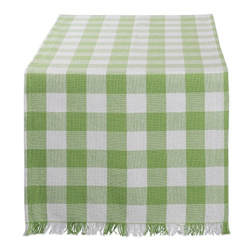 DII Design CAMZ10437 Table Runner, 14 x 72, Checkered Green