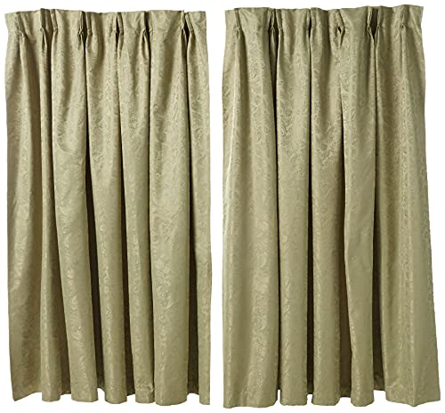 Belle Maison Stylemaster Gabrielle Pinch Pleated Foam Back Drape Pair, Sage, 144 by 84-Inch