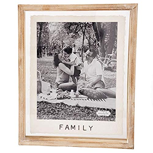 Mud Pie Large Family Glass Frame Holds a, 8" X 10", Brown