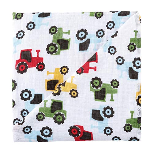 Mud Pie Muslin Swaddle,‎47" x 47",Tractor