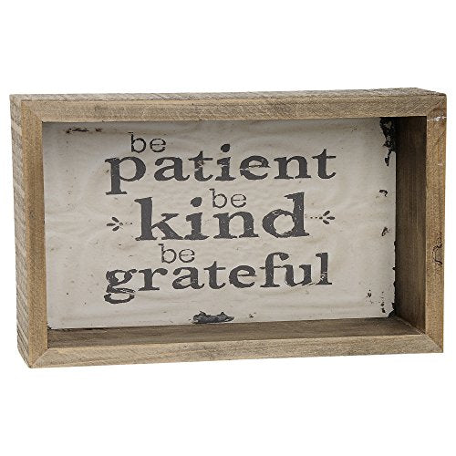 Blossom Bucket BE Patient/Kind/Grateful Box Decoration, Multi-Color