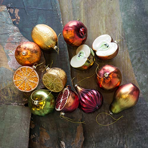 Park Hill Collection XAO80707 Christmas Fruit Ornaments, Set of 12