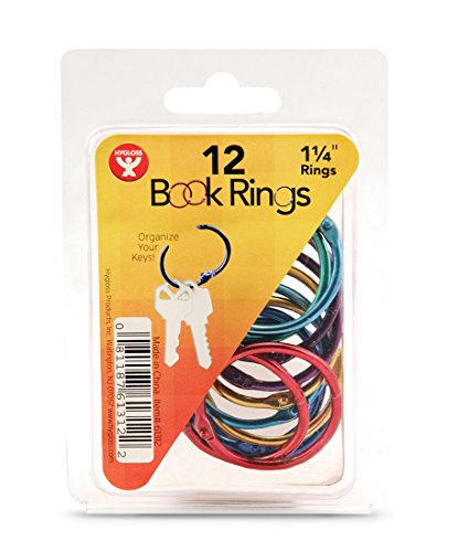 Hygloss Products, Inc 1.25" silver 12-pk Hygloss Products Book 1-1/4 Inch Assorted Colored Steel Binder Rings, 12 Pack, 1 1