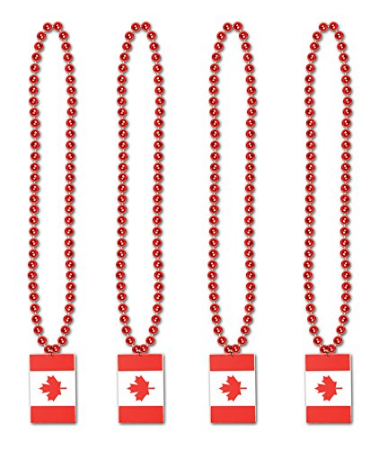 Beistle Necklaces Party Favors, Red/White