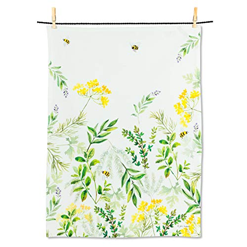 Abbott Collection  56-KT-JM-02 Herb Garden Tea Towel-20x28 L, 1 EA, White/Green