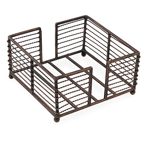Boston International Metal Napkin Holder Caddy, Cocktail Size, Twisted Wire