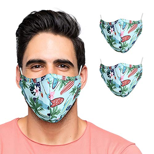 Primeware Protective Reusable Face Mask 2 Layers Cloth Mask (Pack of 2) (Surfboards)