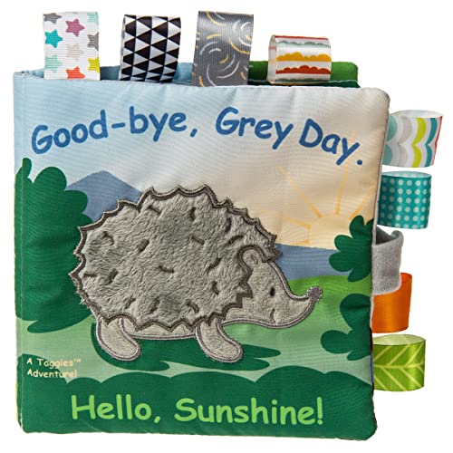 Mary Meyer Taggies Touch & Feel Soft Cloth Book with Crinkle Paper & Squeaker, 6 x 6-Inches, Heather Hedgehog