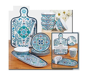 Certified International Talavera Cheese Board with Knife Set, 13.25-inch Length, For Everyday Use, Kitchen Accessories, Party Celebration