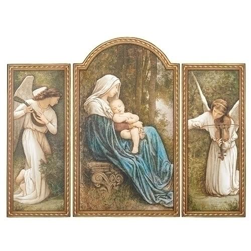 Joseph's Studio by Roman, Panels & Plaques Collection, 20" H Madonna W/ Child Triptych, Home D√©cor, Devout Gift, Prayerful Inspiration (1x26x20)