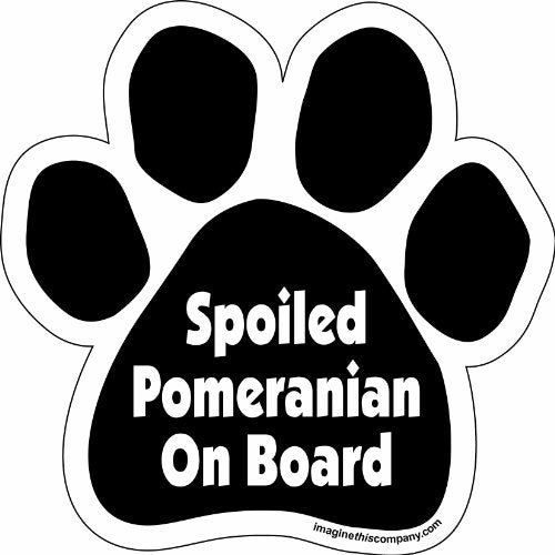 Imagine This Company Paw Car Magnet, Spoiled Pomeranian on Board, 5-1/2-Inch by 5-1/2-Inch