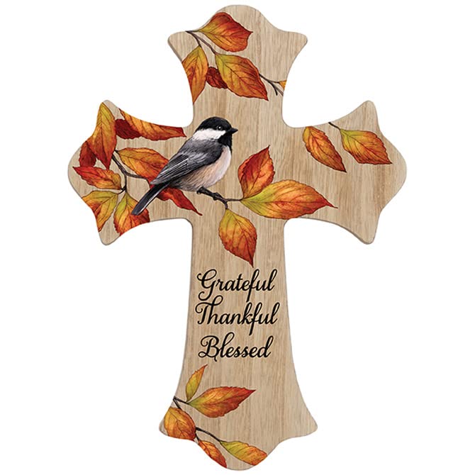 Carson Home Thankful And Blessed Wall Cross, 10-5-inch Height