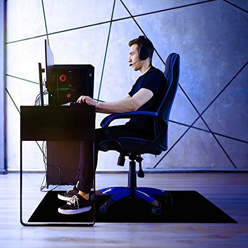Floortex Black Chair Mat 30" x 47" For Hard Floors