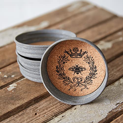 CTW Home Collection 370702 Queen Bee Mason Jar Lid Coaster, 3.75-inch Diameter