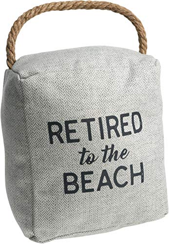Pavilion Gift Company Gray Chevron Door Stopper 6 Inch Retired to The Beach, Grey