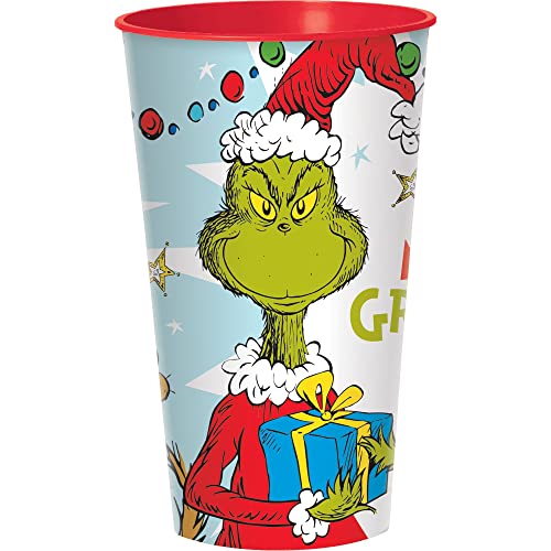 Amscan 'The Grinch'' Printed Plastic Party Cups | 32oz.