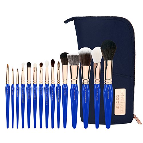 Bdellium Tools Professional Makeup Brush Golden Triangle - Phase I Complete 15pc. Brush Set with Stand-Up Pouch