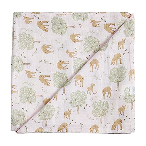 Mud Pie Girl's Deer Swaddle Blanket, 47-inch