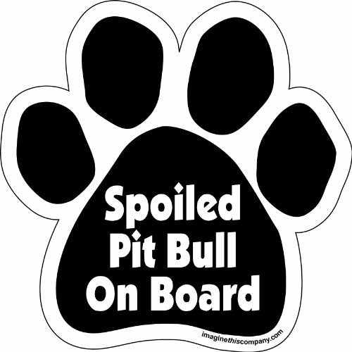 Imagine This Company Paw Car Magnet, Spoiled Pitbull on Board, 5-1/2-Inch by 5-1/2-Inch