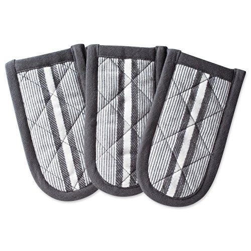 DII Design Double Strip Chef Kitchen Cooking & Baking Collection, Pan Handle Set, 6x3, Mineral Gray, 3 Piece
