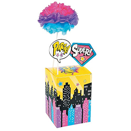 Fun Express - Superhero Girl Centerpiece for Birthday - Party Decor - General Decor - Centerpieces - Birthday - 1 Piece