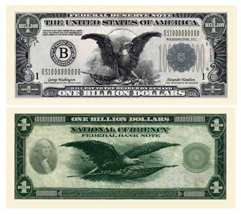 American Art Classics Billion Dollar Bill - (Pack of 25 Bills) - Patterned After The Black Eagle Silver Certificate Banknote