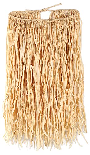 Beistle 50450 Adult Raffia Hula Skirt, Tan