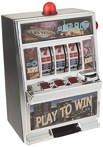 CHH 12.5" Large Play To Win Slot Machine Figurine - Black & Aluminum