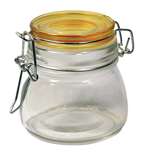 Grant Howard 6 oz Fiesta Tapered Round Spice Jars, Assorted Colored Lids, 12per Carton, Clear