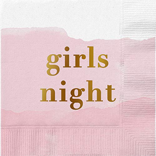 Creative Brands Slant Collections Cocktail/Beverage Paper Napkins, 5" x 5", Girls Night, 20-Count