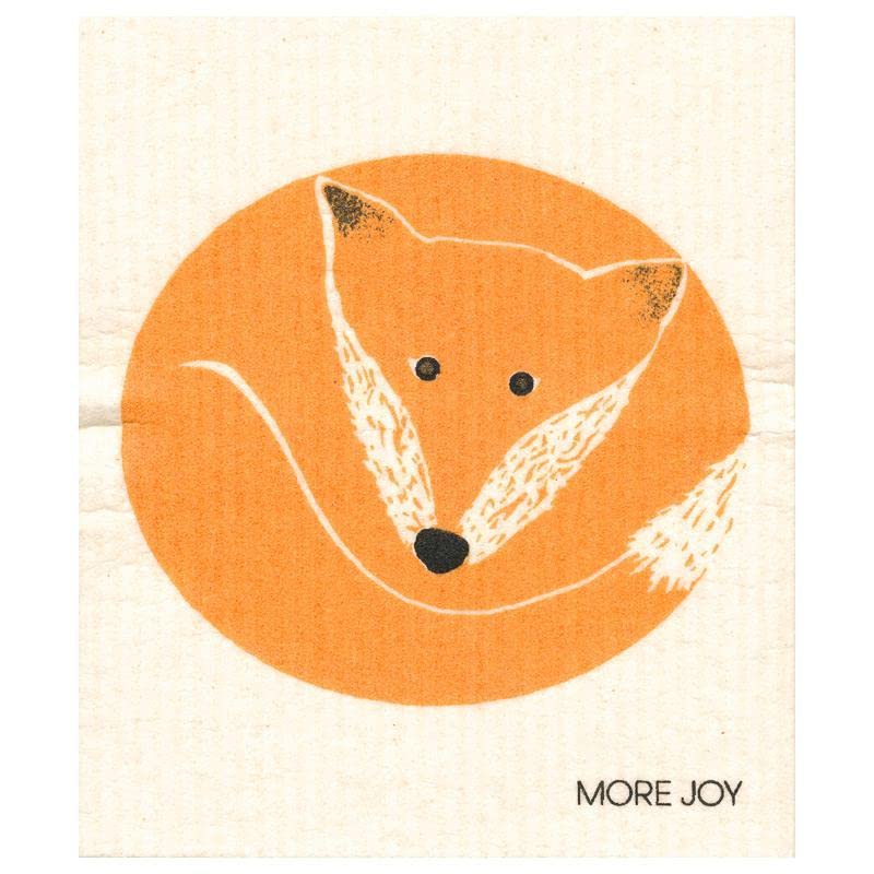 North Ridge Marketing More Joy - Eco-Friendly Swedish Dishcloths, Pack of 2 Cartoon Animal Theme (Fox)