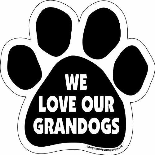 Imagine This Company Paw Car Magnet, We Love Our Grandogs, 5-1/2-Inch by 5-1/2-Inch