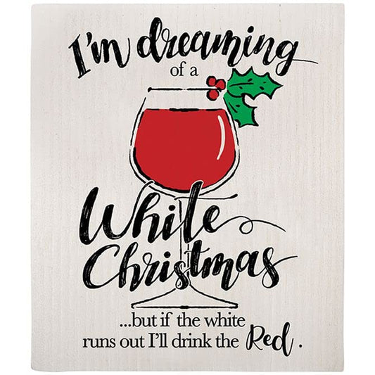 Carson Home Accents White Christmas Swedish Dish Cloth, 7.75-inch Height
