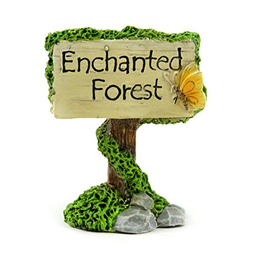 Midwest Design Touch of Nature 55612 Fairy Garden Enchanted Forest Sign, 2.5"