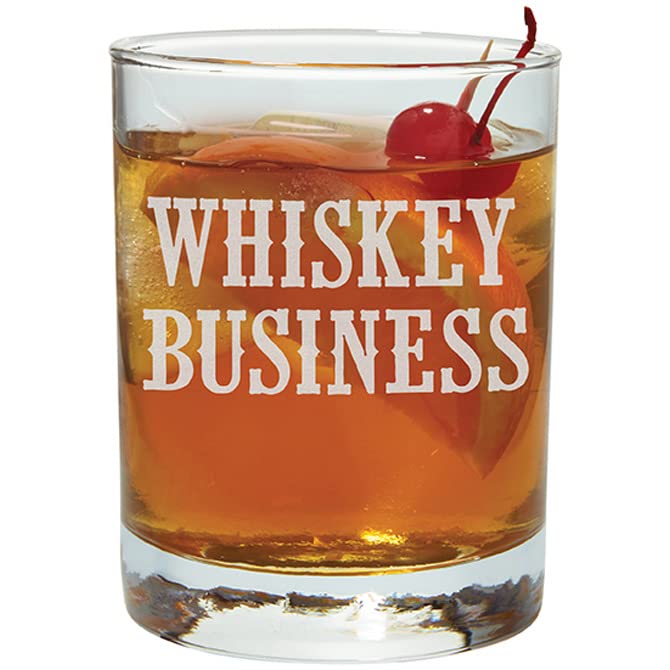Carson Home Whiskey Business Rocks Glass, 4.25-inch Height, 12 oz
