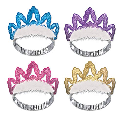 Beistle 66863-4PK Colorful Coronet Tiaras - 4 Pcs