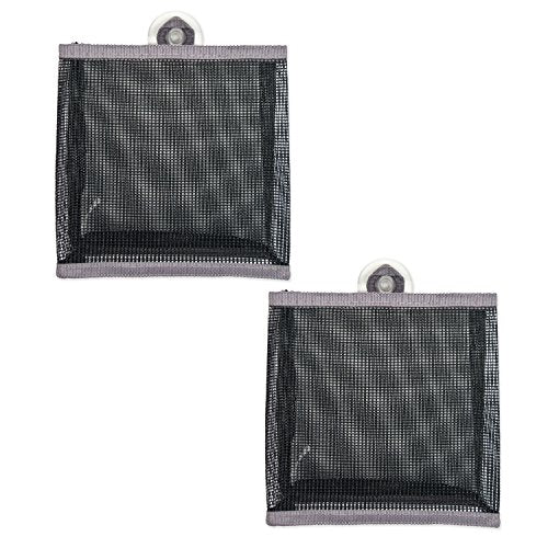 DII Design Bathroom Mesh Caddy Suction Organizer, Small Set, Gray 2 Piece